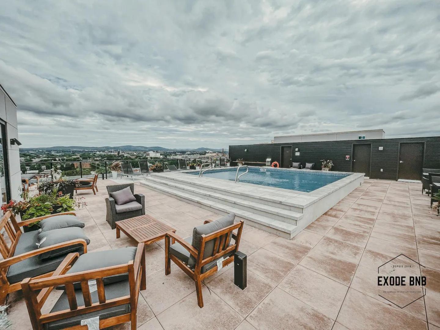 Quebec, Rustique Chic En Ville, Piscine Sur Le Toit Pour 2 A 6 Invites Extérieur photo